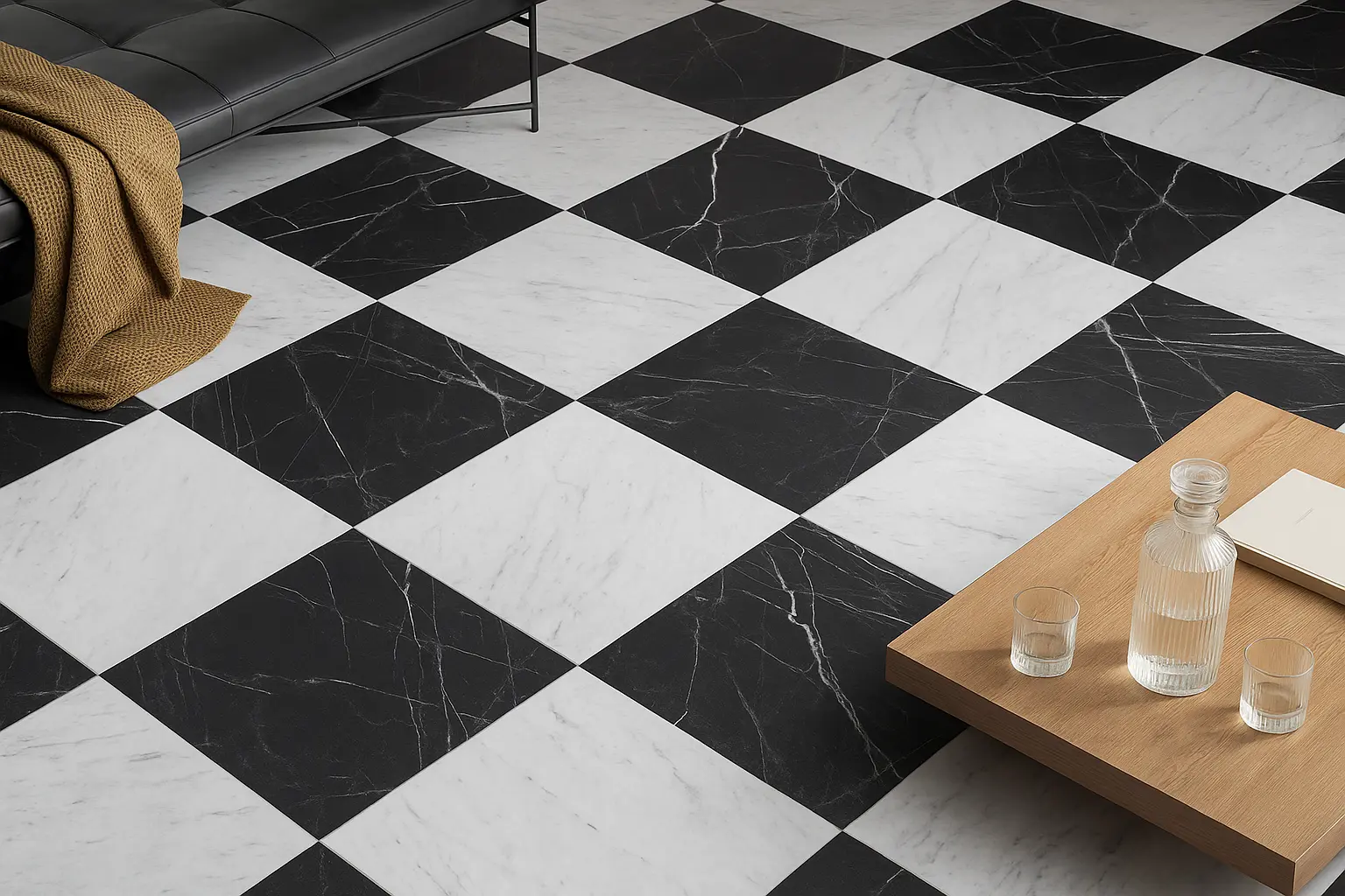 سرامیک کف سیاه و سفید